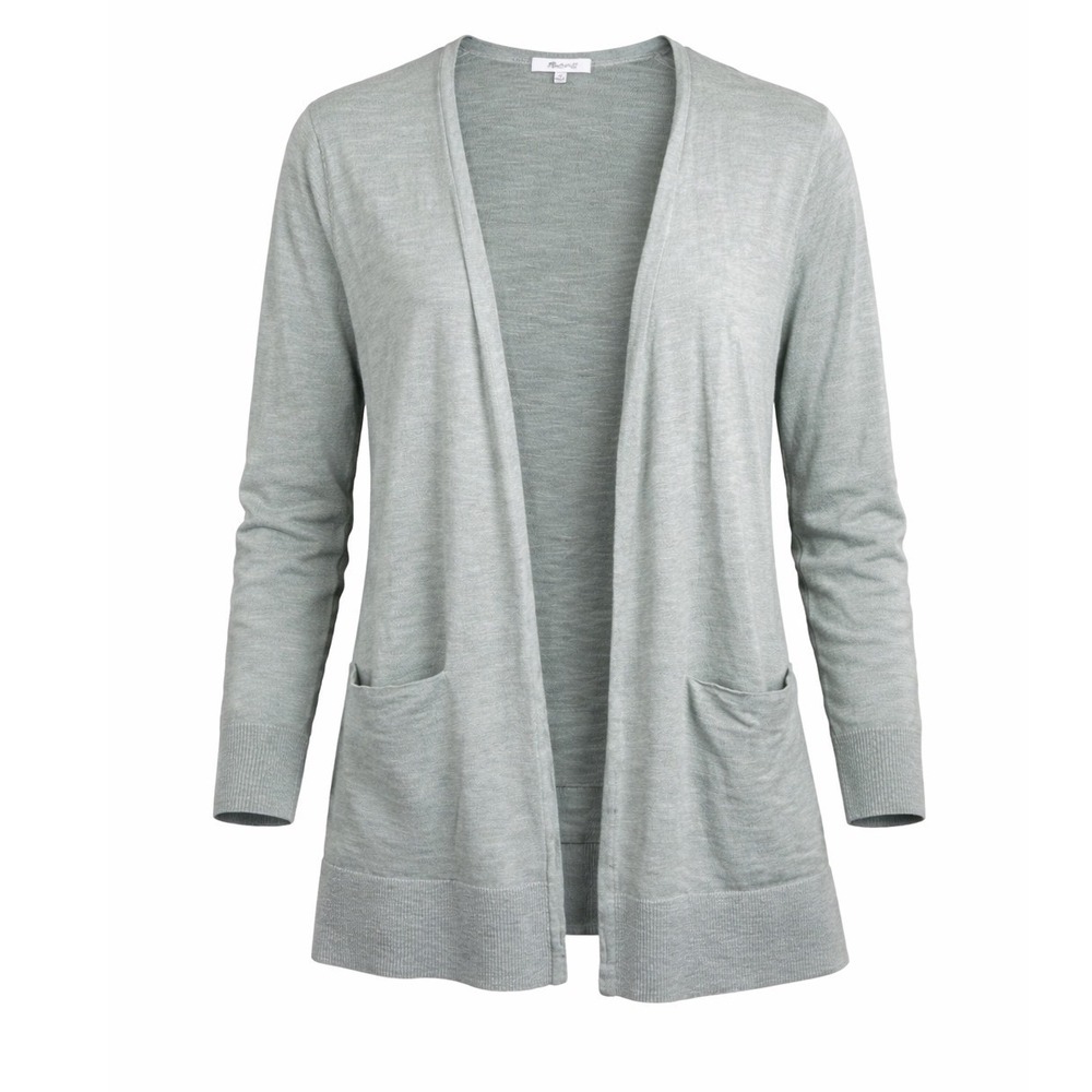 Madewell heathered Cardigan Sweater sage Green Medium Long Sleeve Open‎ Front